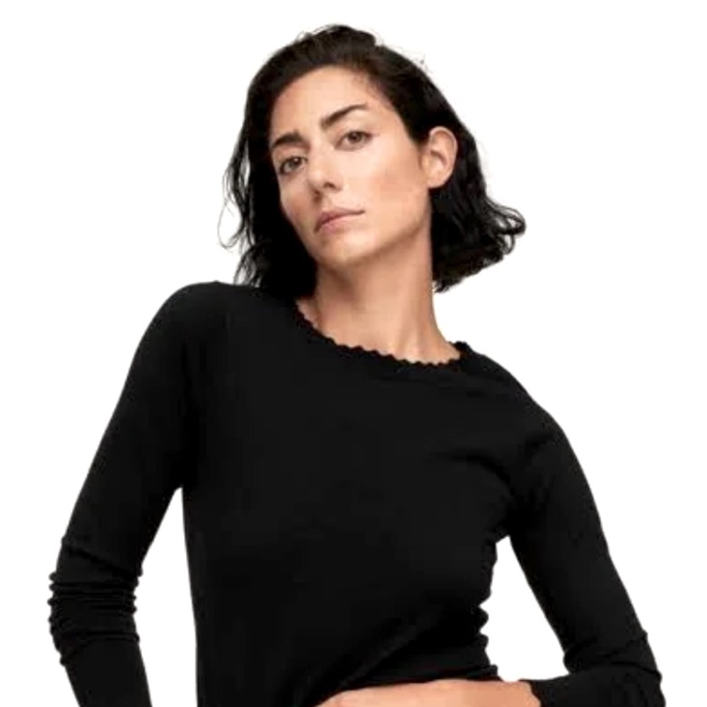 Joseph A. Black Scalloped Sweater - Picture 2 of 10